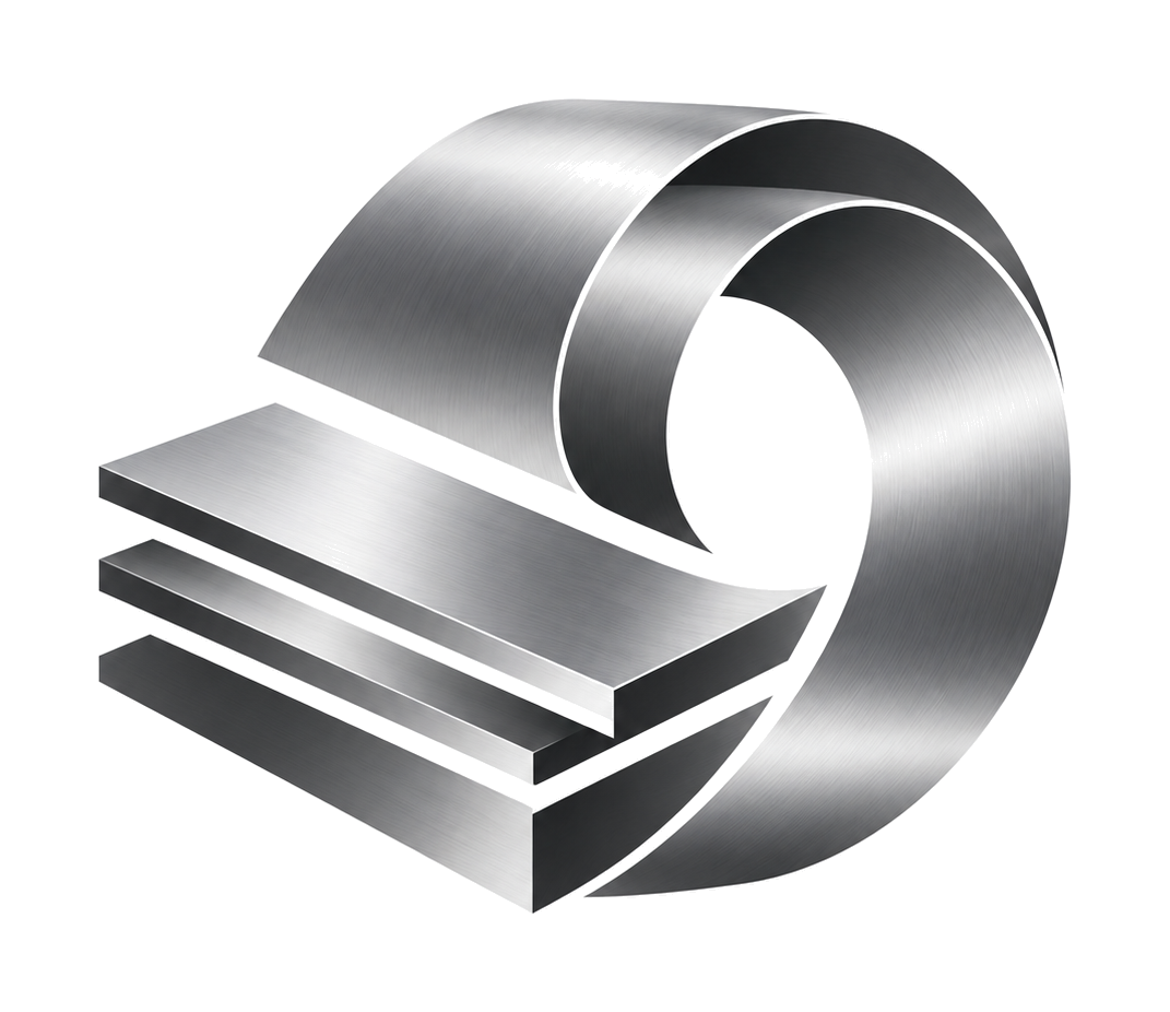 Abstract stainless steel coil and sheet logo